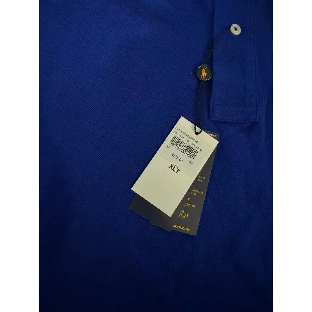 Polo Ralph Lauren Mesh Polo Shirt XLT Big & Tall Long Sleeve Pony Blue NEW